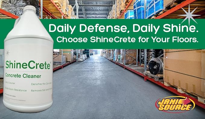ShineCrete Concrete Cleaner & Protector, pH-Balanced Daily Maintenance for Polished Concrete Floors, Auto-Scrubber Safe, Light Apple Scent, 1 Gallon Concentrated