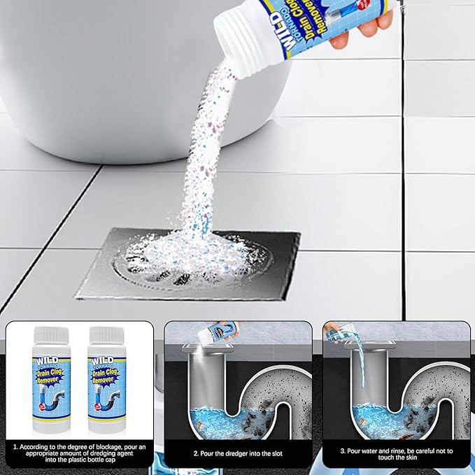 4PCS Wild Tornado Pipe Dredge,Strong Drain Cleaner for Kitchen, Powerful Sink Cleaner for Kitchen Toilet Pipeline Quick Cleaning Tool