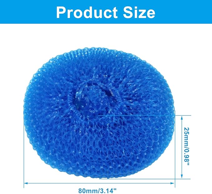 15 Pcs Plastic Dish Scrubbers, Nylon Scouring Pad Mesh Pot Scourers (Yellow+Blue+Red+Green+Orange)