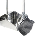 Indoor Broom and Dustpan Comb Set,Heavy Duty Stainless Steel Metal Dust Pan with Long Handle Sweeping Soft Bristles Broom for Floor Home Lobby Office
