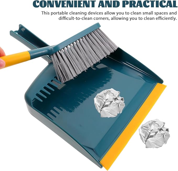 Small Broom and Dustpan Set for Home Cleaning, Handheld Kitchen Sweeping Tool with Compact Dustpan, Lightweight Cleaning Accessory for Living Room and Desktop Use