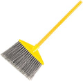 Rubbermaid Commercial Products 10.5" Angle Broom Vinyl-Coated Metal Handle Flagged Polypropylene Fill Gray for Cleaning Hard-to-Reach Areas