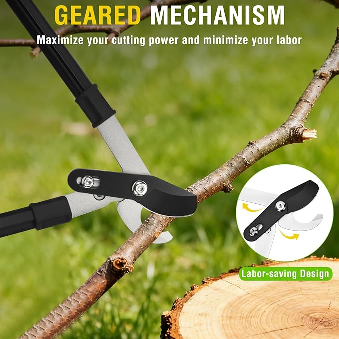 Yesker 29 Inch Loppers for Tree Trimming Heavy Duty Bypass Loppers Powerful Gear Action Sharp Steel Blade Tree Trimmer up to 1.5" Dia Cut Capacity Non-slip Handle Branch Cutter for Garden Maintenance