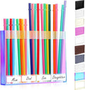 Qinyoung Acrylic Straw Holder for Cabinet Door with Double Sided Adhesive Tape Reusable Straw Organizer Tumbler Storage Kitchen Accessories Container for Counter Cupboard(Classic,Large,Iridescent)