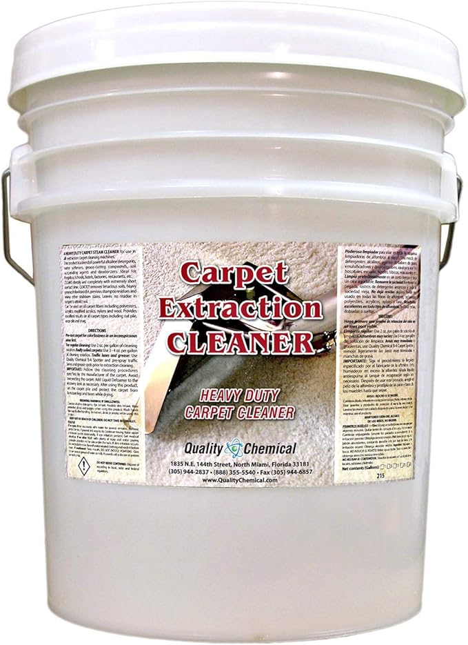 Commercial Carpet Extraction Cleaner and Shampoo. Heavy-duty carpet cleaner for use in all extraction type machines.-5 gallon pail