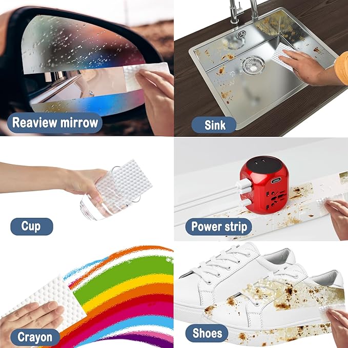 Melamine Foam Scrub Pads (30 Sheets) - Upgraded Convex Design for Stove, Tile & Bathtub | Non-Scratch & Chemical-Free Cleaning Sponge