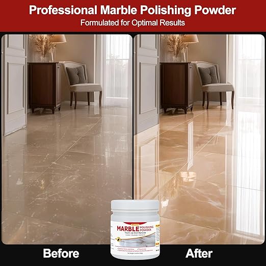 Marble Polishing Powder, Restore Shine, Remove Stains and Scratches, Suitable for Marble, Travertine, and Limestone, Perfect for Home and Commercial Use