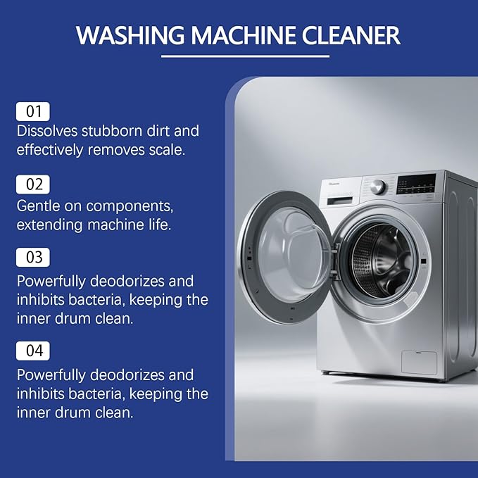 Washing Machine Cleaner Tablets, Deep Cleaning Descaler and Deodorizer, 12 Month Supply, 24 Pieces Washing machine cleaner