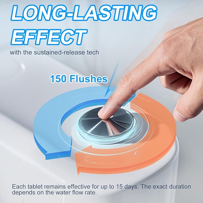 KIISIISO Toilet Bowl Cleaner Tablets 80 PACK, Automatic Bleach Toilet Tank Cleaners, Bathroom Long-Lasting Freshness, Slow-Releasing Powerful Deodorizing & Descaling