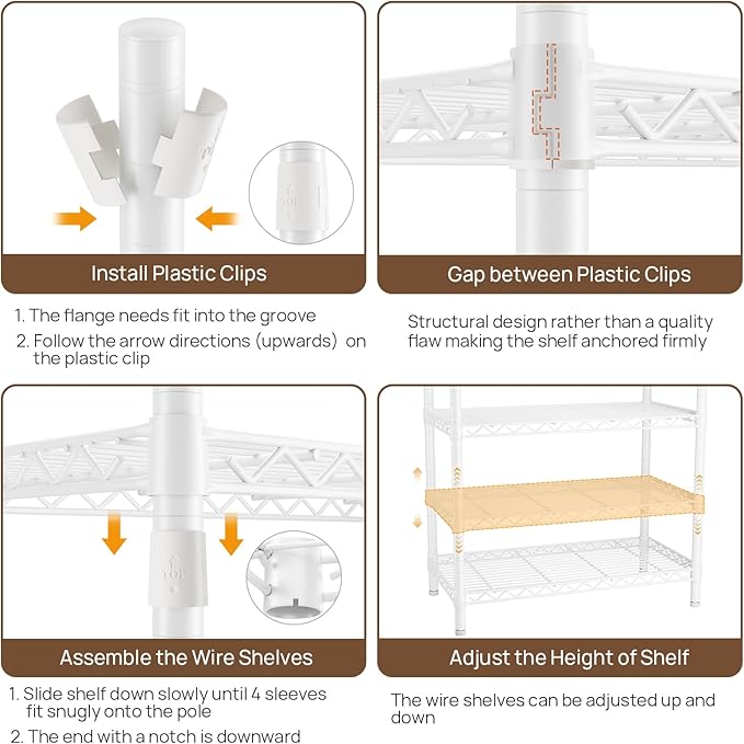 Golpart Coat Rack Clothes Wardrobe：Closet Organizer and Storage Clothing Garment Rack with Shelves Heavy Duty for Hanging Clothes Portable Adjustable White 15.8" DX69 WX76.5 H