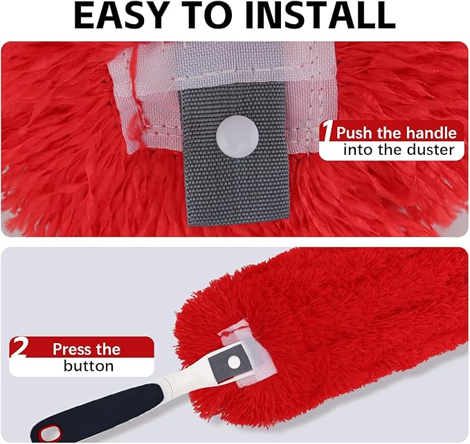 Reusable Microfiber Duster Refills Compatible with OXO & MR.SIGA Duster - Washable Duster for Household Cleaning Dusting Furniture Blind Ceiling Fan 3Pack (Handle NOT Included)