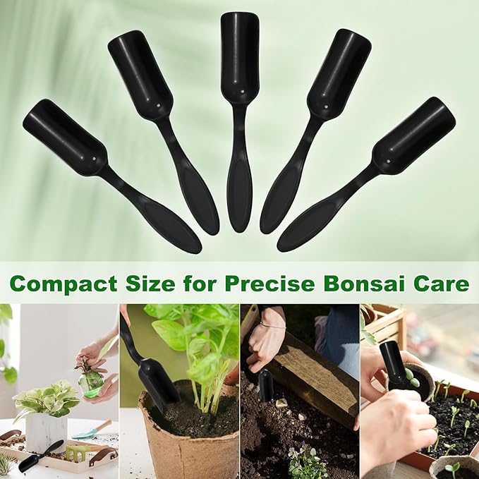 20-Pack Mini Gardening Shovel Spoons, Plastic Garden Soil Scoops for Cultivation Digging Transplanting/Flower Planting/Plant Succulent, Colorful Small Gardening Tools [Black]