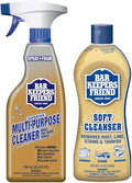 Bar Keepers Friend Soft Cleanser (13 oz) and MORE Spray + Foam (25.4 oz) Multipurpose Cleaner Bundle, Stain & Rust Remover for Multi Surface Bathroom, Kitchen & Outdoor Cleaning