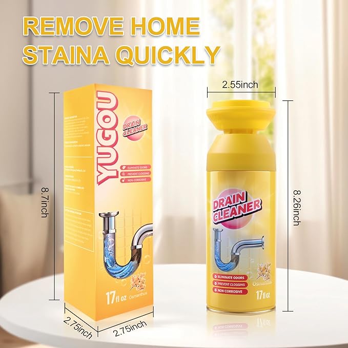 Drain Cleaner Foam, Foaming Drain Cleaner, Floral Sink Cleaner and Deodorizer for Kitchen Sinks, Shower Drains, Tubs. 2pcs, Floral
