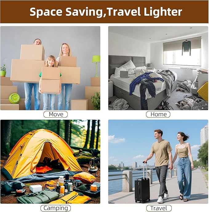 Travel Vacuum Storage Bags, 9 Pack Carry-On Size for Luggage and Suitcase, Vacuum Storage Bags, Vacuum for Bags Storage, Space Saver for Clothes & Clothing - 80% Space Saver(No pump)