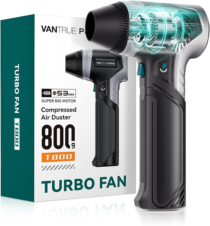Electric Air Duster-（3 Times the Average Market Wind Force）, Super Power Cordless Duster, Rechargeable Brushless Motor Durable Blower, 3-Gear Adjustable for Keyboard, Car, House, Patio