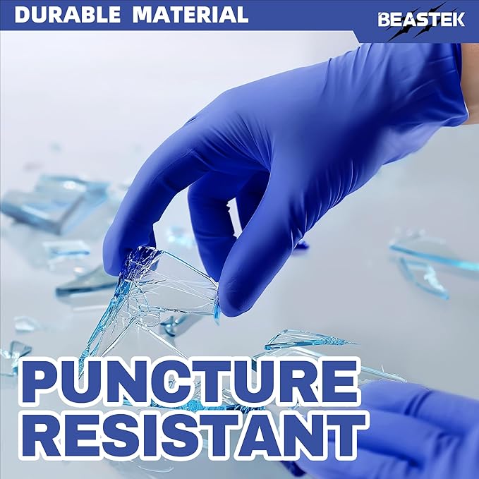 Beastek Nitrile Exam Gloves, 4.0 Mil 100 Pcs, Powder-Free Latex-Free Medical Cooking Food-Safe Disposable Gloves, Blue Violet