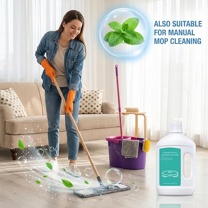 1L Floor Cleaning Solution Original Scent Compatible With Dreame Cleaning Solution,Residue & Streak Free Suitable For All Robot Vacuum Cleaners And Wireless Wet Dry Dual-Use Vacuum Cleaners.(2 Bottle)