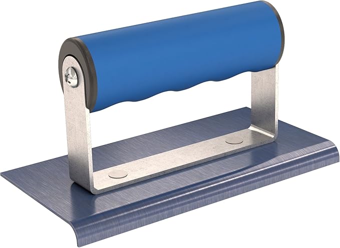 Bon 22-711 6-Inch by 3-Inch Blue Steel Sidewalk Edger with 1/4-Inch Radius and 3/8-Inch Lip with Comfort Grip Handle