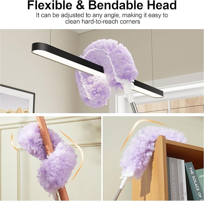 JOYMOOP Ceiling Fan Cleaner Duster and Cobweb Duster with Extension Pole, 28–98 Inch Handle and 9 Refills for High Ceilings and Furniture