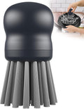Mini Dish Brush for Cleaning Chicken Shredder, Palm Brush Dish Scrubber with Ergonomic Grip, Kitchen Brush for Washing Dishes, Pans, Pots, Sink (1, Gray)