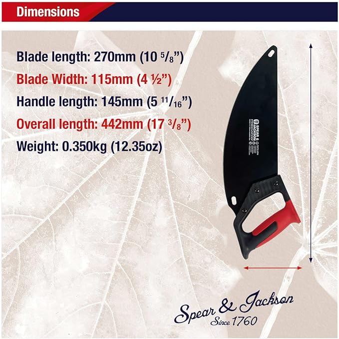 Spear & Jackson Insulation Saw, Predator Range 14" Carbon Steel Blade for Clean, Airborne-Particle Reducing Cuts in Foam and Fiberglass Insulation