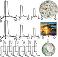 6 Pcs 3 Size Black Plate Stands for Display, 4 6 8 Inch Holder & Cup and Saucer Display Stand for Picture Frames, Book, Card, Mug Organizer, Bowl, Decorative Plates, Tablet, Art