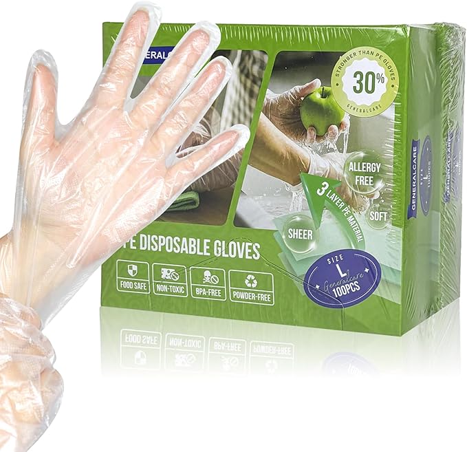 Disposable TPE Cooking Gloves, Ideal for Cleaning and Food Prep, Latex & Powder Free, Food safe