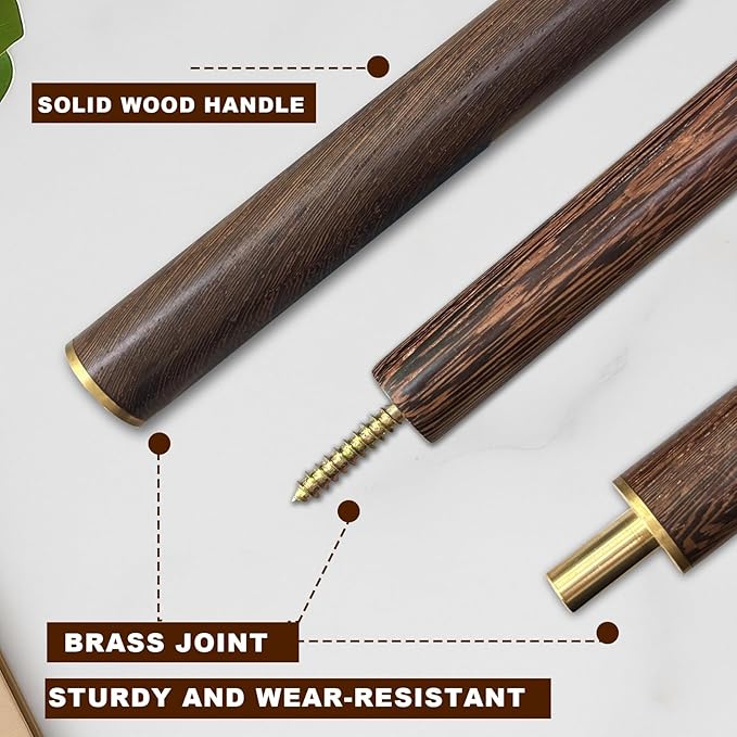 Wood Broom with Long Handle Soft Bristle Sweeper Broom Indoor Hand Brooms for Home Kitchen Office Pet Hair Removal