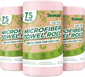 Microfiber Cleaning Cloths Roll, 225 Pack Tear Away Microfiber Towels Roll, 12" x 12" Lint Free Rags, Reusable Cleaning Cloths, Washable, Scratch Free,Ultra Absorbent Dish Rags(Pink)