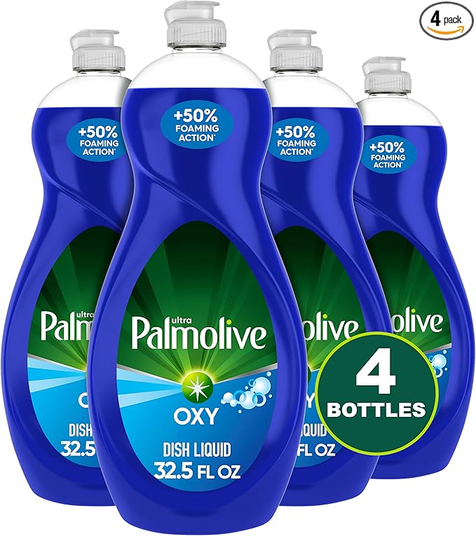 Palmolive Ultra Dishwashing Liquid Dish Soap, Oxy Power Degreaser - 32.5 Fl Oz (Pack of 4)
