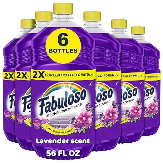 Fabuloso 2X Multi-Purpose Cleaner, No Rinse Floor Cleaner, Long-Lasting Freshness, Lavender Scent, 56 fl oz