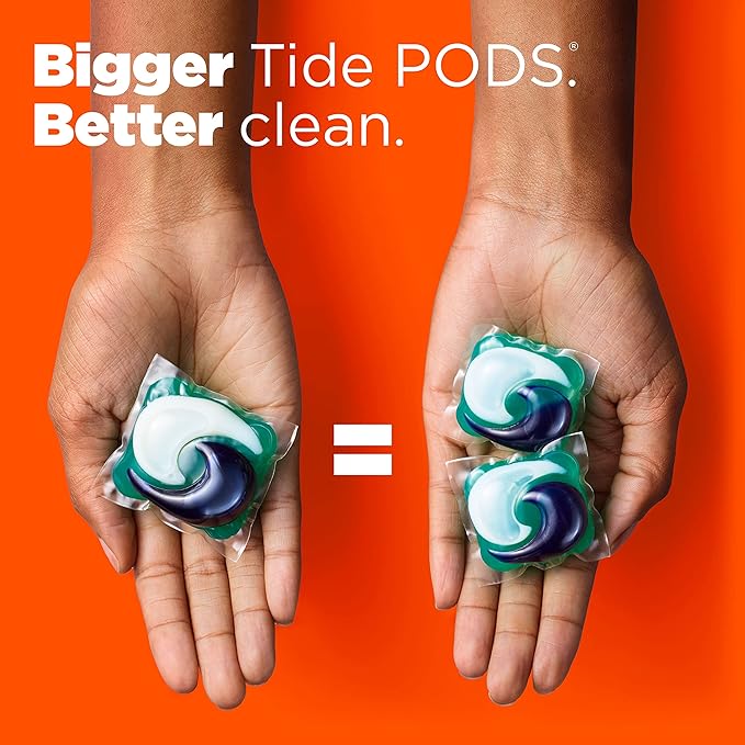 Tide Hygienic Clean Heavy 10x Duty Power PODS Laundry Detergent Pacs, Spring Meadow Scent, 45 Count, For Visible and Invisible Dirt