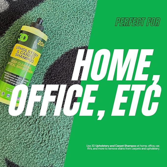 3D Extractor Carpet Cleaner Upholstery Shampoo – Ultimate Carpet & Upholstery Cleaning Kit – Low Foam & High Foam Stain Remover Duo – 1 Gallon Each