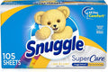 Snuggle SuperCare Fabric Softener Dryer Sheets, Lilies and Linen, 105 Count