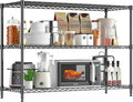795LBS 3-Shelf Adjustable Storage Shelves 35.1" W x 14" D x 36" H Metal Shelving Unit Heavy Duty Wire Rack Small Organizer with Shelf Liners for Kitchen Pantry Bathroom Closet Garage Black