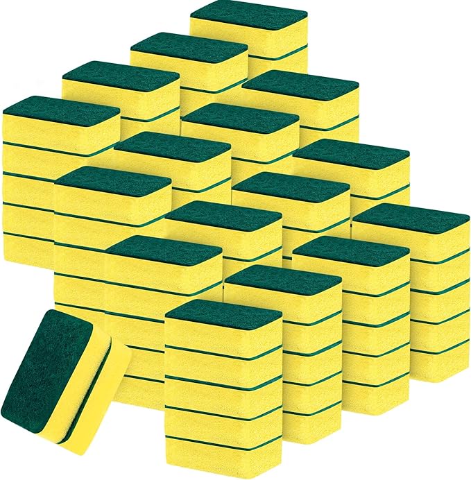 80 Pack Cleaning Sponges Kitchen High Density Dish Sponges Scrub Sponge Multi-Surface Cleaning Scrubber Pad, Durable Dishwashing Sponge Bulk Cleaning Supplies for Washing Dishes, Home, Bathroom, Car