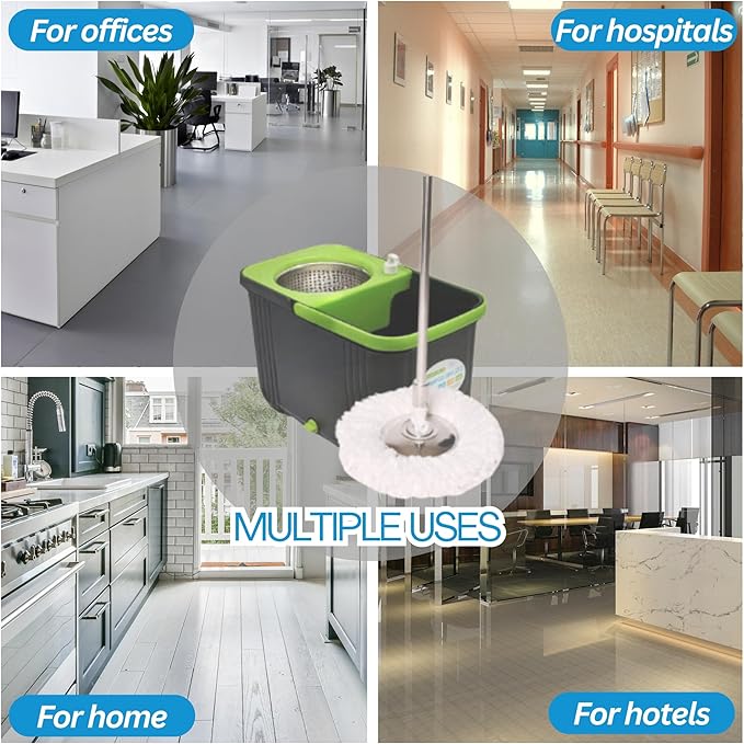 Stainless Steel Professional Mop Plate - Heavy Duty Spin Mop Replacement Base - Commercial & Industrial Use Suitable for Home, Office, Hospitals, Hotels for Floor Cleaning