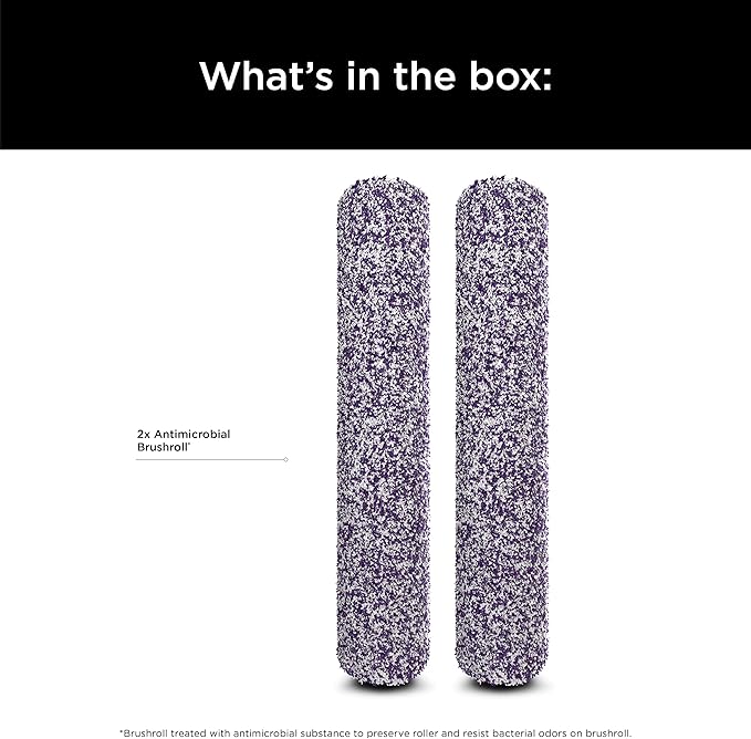 Shark HydroVac 2-Pack Antimicrobial Brushroll* for All Sealed Hard Floors and Area Rugs, Replacement Brushrolls for All Hydrovac 3-in-1 Multi-Surface Cleaners, Purple, WDB2