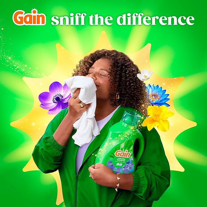 Gain Liquid Laundry Detergent, Relax, HE Compatible, 154 fl oz, 107 Loads