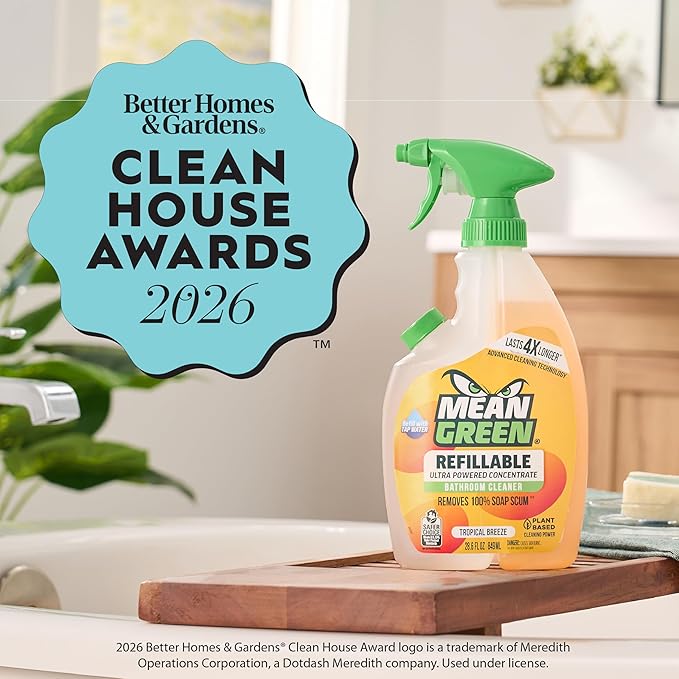 Mean Green Refillable Ultra Powered CONCENTRATE Bathroom Cleaner, Tropical Breeze, 14.3 Ounce