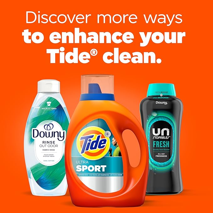 Tide Ultra Sport Liquid Laundry Detergent, 132 fl oz, 94 Loads, Laundry Detergent Liquid with Advanced Sweat plus Stain Fighters