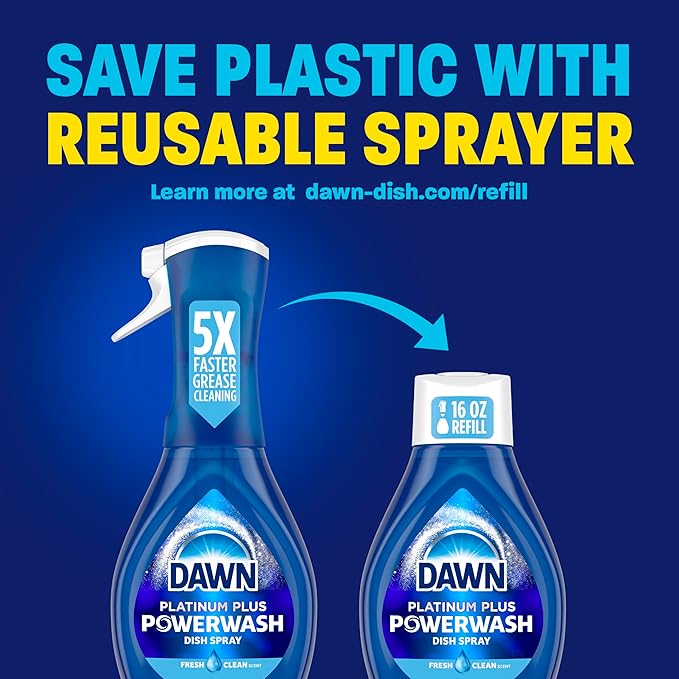 Dawn Powerwash Spray,Dish Soap,Dishwashing Liquid,Pumpkin Spice,1 Starter Kit,16 Fl Oz,(Pack of 2)