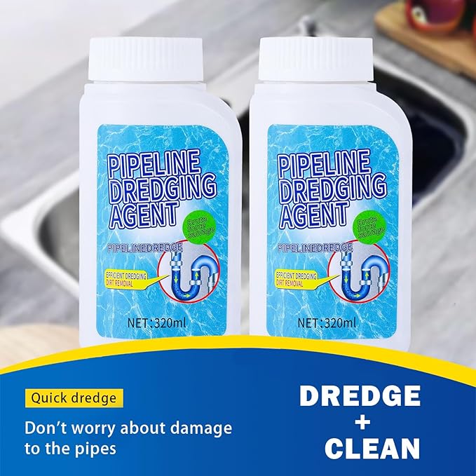 2PC Drain Clog Remover, Pipeline Dredging Agent, Powerful Quick Cleaning Drain Toilet Cleaner Tool, Unclog Toilet Clog And Kitchen Sink Pipe Unblocker Powder