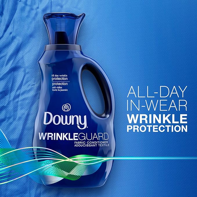 Downy Wrinkleguard Liquid Fabric Softener & Conditioner, Fresh, 48 Fl Oz. Bottle, 48 Fl Oz