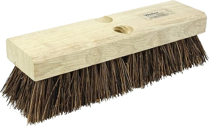 Weiler 44026 Heavy Duty Deck Scrub Brush with Natural Palmyra Bristles for Wooden Decks, Conrete Patios, and Other Rough Surfaces