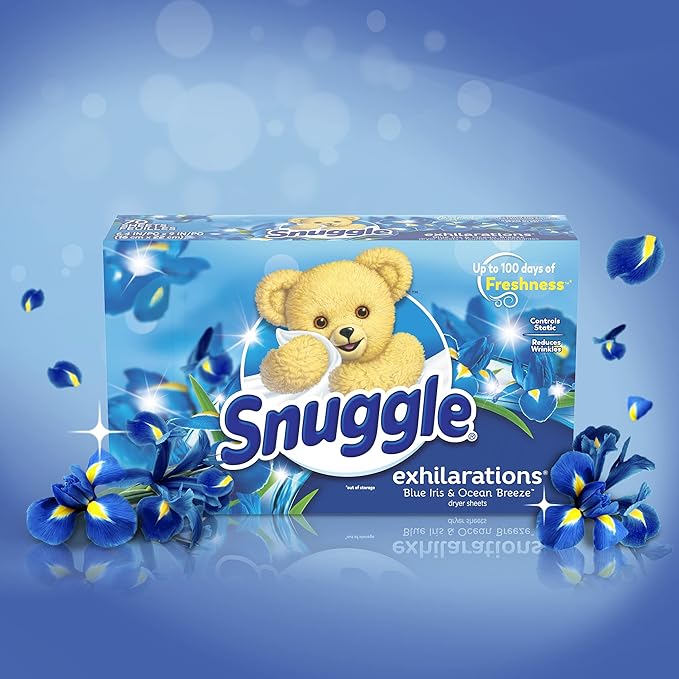 Snuggle Fabric Softener Dryer Sheets, Blue Iris & Ocean Breeze, 70 Count