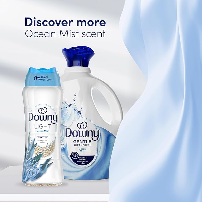 Downy Gentle Soft + Fresh Fabric Softener Liquid, Ocean Mist Scent, 56 FL OZ, 83 loads, Liquid Fabric Softener Designed to be Gentle on Skin