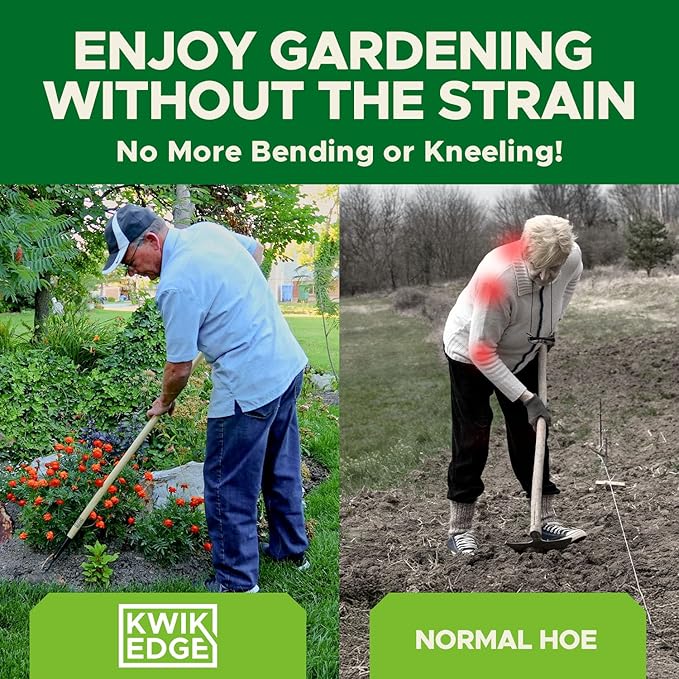 Precise Garden Weeder Tool - Garden Cultivator Long Handle Weeder for Tight Spaces, Weed Tool, Soil Cultivators for Gardening, Hand Weeding Tools Gardening, Lawn Cultivator for Grass - KWIK EDGE Mini