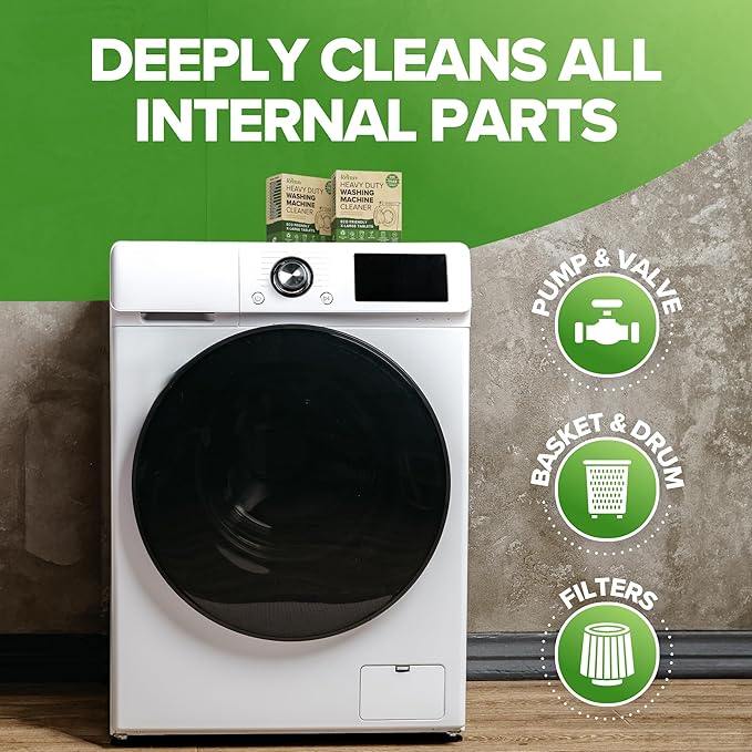 Renuv® Dishwasher Cleaner + Washing Machine Cleaner Bundle - Heavy Duty Appliance Deep Cleaning, Descaling and Deodorizing.